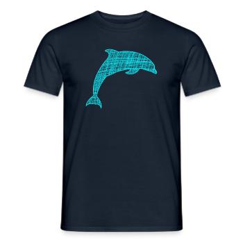 Delfin Dolphin - Männer T-Shirt - Navy - Vorne - AI Model Male 178 light (178cm)