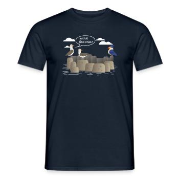 Seagulls North Sea Sea Coast Platt What for bird? - Men's T-Shirt - navy - Front - AI Model Male 178 light (178cm)