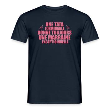 Une Tata Formidable Donne Toujours Une Marraine - T-shirt homme - marine - Devant - AI Model Male 178 light (178cm)