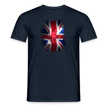 Union Jack skater Uk flag England London brexit - Men's T-Shirt - navy - Front - AI Model Male 178 light (178cm)