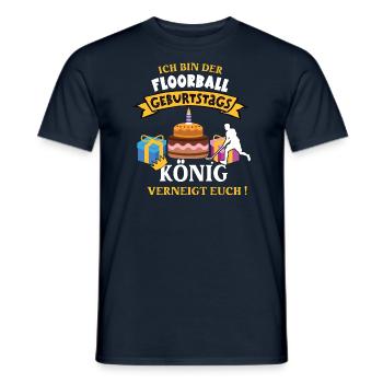 Floorball König Geburtstag Spieler Trainer Hockey - Männer T-Shirt - Navy - Vorne - AI Model Male 178 light (178cm)