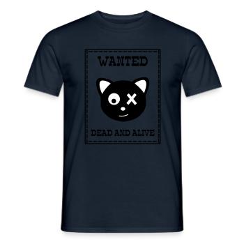 Wanted Schrödingers Katze Dead and Alive - T-shirt homme - marine - Devant - AI Model Male 178 light (178cm)