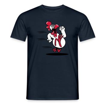 Huhn rennen witzig - Männer T-Shirt - Navy - Vorne - AI Model Male 178 light (178cm)