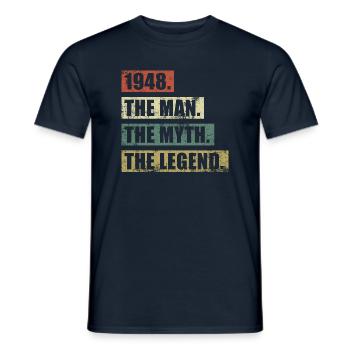 1948 Jahrgang Mann Mythos Legende - T-shirt homme - marine - Devant - AI Model Male 178 light (178cm)
