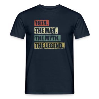 1974 Jahrgang Mann Mythos Legende - T-shirt homme - marine - Devant - AI Model Male 178 light (178cm)