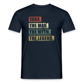 1984 Jahrgang Mann Mythos Legende - Men's T-Shirt - navy - Front - AI Model Male 178 light (178cm)