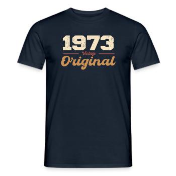 1973 Vintage Anniversary Retro Gift 1973 - Men's T-Shirt - navy - Front - AI Model Male 178 light (178cm)