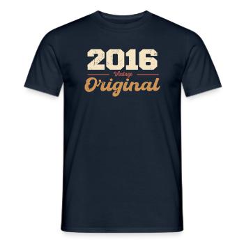 2016 Vintage Anniversaire Rétro Cadeau 2016 - T-shirt homme - marine - Devant - AI Model Male 178 light (178cm)