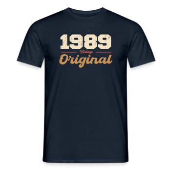 1989 Vintage Anniversaire Rétro Cadeau 1989 - T-shirt homme - marine - Devant - AI Model Male 178 light (178cm)