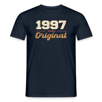 1997 Vintage Anniversaire Rétro Cadeau 1997 - T-shirt homme - marine - Devant - AI Model Male 178 light (178cm)