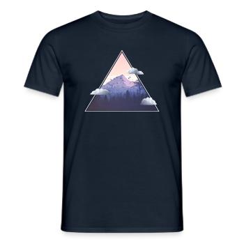 Mountain with clouds - Men's T-Shirt - navy - Front - AI Model Male 178 light (178cm)