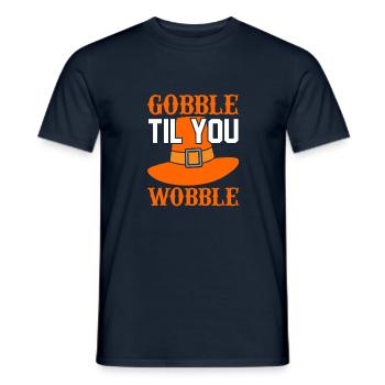 Gobble Til You Wobble Shirt Baby Outfit Toddler - T-shirt homme - marine - Devant - AI Model Male 178 light (178cm)