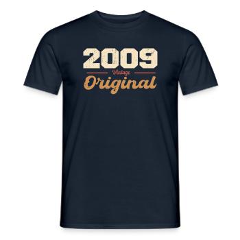 2009 Vintage Anniversaire Rétro Cadeau 2009 - T-shirt homme - marine - Devant - AI Model Male 178 light (178cm)