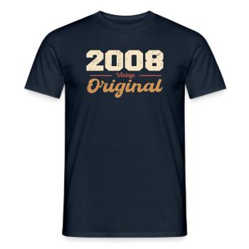 2008 Vintage Anniversary Retro Gift 2008 - Men's T-Shirt - navy - Front - AI Model Male 178 light (178cm)