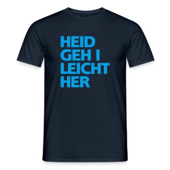 Heid geh i leicht her - Männer T-Shirt - Navy - Vorne - AI Model Male 178 light (178cm)