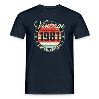 Vintage 1981 - Édition limitée - T-shirt homme - marine - Devant - AI Model Male 178 light (178cm)