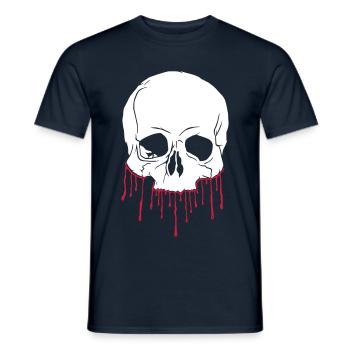 Bloody Skull - Männer T-Shirt - Navy - Vorne - AI Model Male 178 light (178cm)