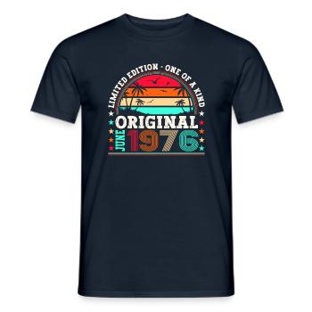 Original June 1976 46th Birthday Gift Men - Men's T-Shirt - navy - Front - AI Model Male 178 light (178cm)