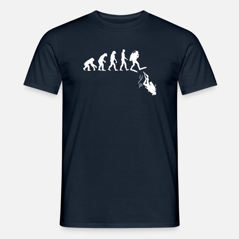 Tauchen Evolution Diver Humor Tauchen - Männer T-Shirt - Navy