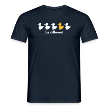 être différente bec de canard de canard Iroquois - T-shirt homme - marine - Devant - AI Model Male 178 light (178cm)