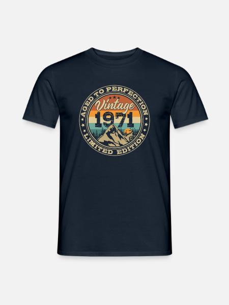 1971 Jahrgang Vintage Retro Geburtstag Geschenk - Männer T-Shirt - Navy