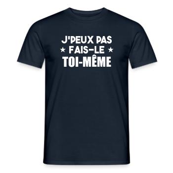 j'peux pas fais-le toi-même - T-shirt homme - marine - Devant - AI Model Male 178 light (178cm)