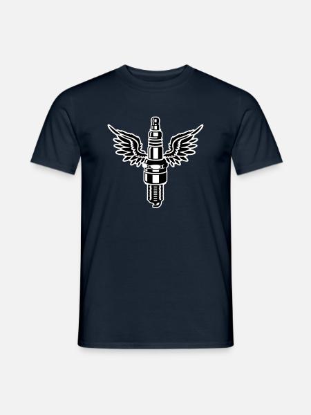 Zündkerze mit Flügeln - Motor - Auto - Werkstatt - Männer T-Shirt - Navy