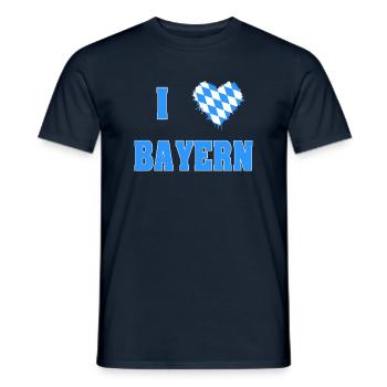 I love Bayer, Ich liebe Bayern - Männer T-Shirt - Navy - Vorne - AI Model Male 178 light (178cm)