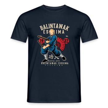 Balintawak Escrima Arts Martiaux des Philippines - T-shirt homme - marine - Devant - AI Model Male 178 light (178cm)