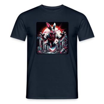 Attention à la catastrophe du lapin - T-shirt homme - marine - Devant - AI Model Male 178 light (178cm)