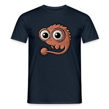 Funny little monster with big eyes - Men's T-Shirt - navy - Front - AI Model Male 178 light (178cm)