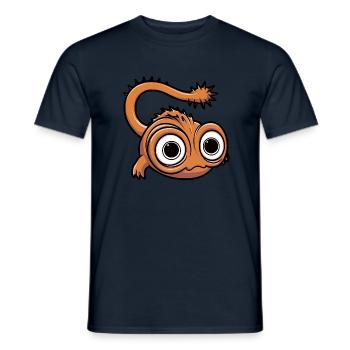 Funny little monster with big eyes - Men's T-Shirt - navy - Front - AI Model Male 178 light (178cm)