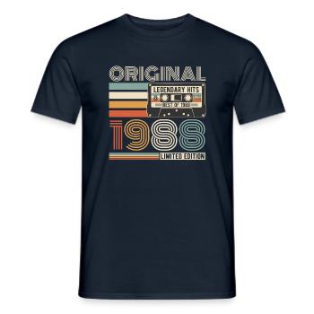Jahrgang 1988 Vintage Geburtstag Retro - Männer T-Shirt - Navy - Vorne - AI Model Male 178 light (178cm)
