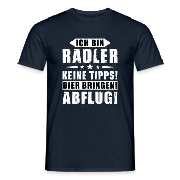 Ich bin Radler - Keine Tipps! Bier bringen! - Männer T-Shirt - Navy - Vorne - AI Model Male 178 light (178cm)