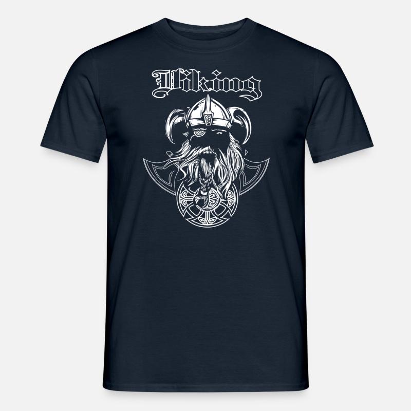 Vikings vikings avec bouclier et hache - T-shirt homme - marine