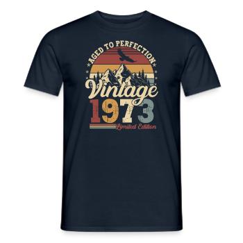 1973 Né vintage 50 anniversaire - T-shirt homme - marine - Devant - AI Model Male 178 light (178cm)