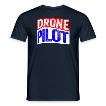 Drone Pilot - Cadeau de design de distorsion vintage - T-shirt homme - marine - Devant - AI Model Male 178 light (178cm)