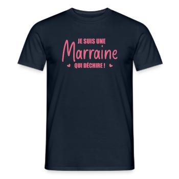 Je Suis Une Marraine Qui Déchire ! - T-shirt homme - marine - Devant - AI Model Male 178 light (178cm)