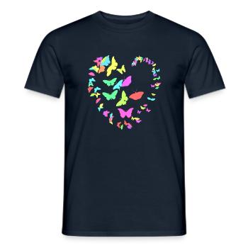 Heart made of butterflies - uni - Men's T-Shirt - navy - Front - AI Model Male 178 light (178cm)