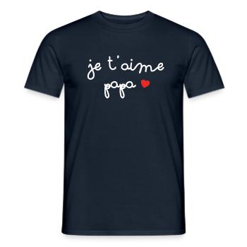 Je t'aime papa - T-shirt homme - marine - Devant - AI Model Male 178 light (178cm)