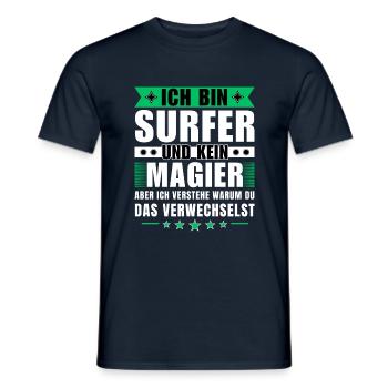 Ich bin Surfer und kein Magier - Männer T-Shirt - Navy - Vorne - AI Model Male 178 light (178cm)