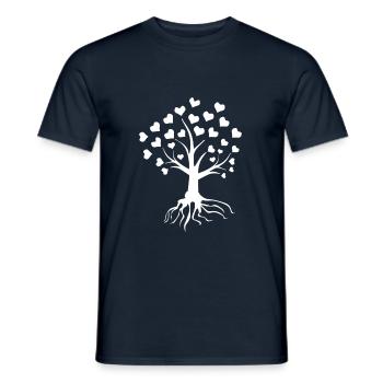 Arbre aux coeurs (blanc) - T-shirt homme - marine - Devant - AI Model Male 178 light (178cm)