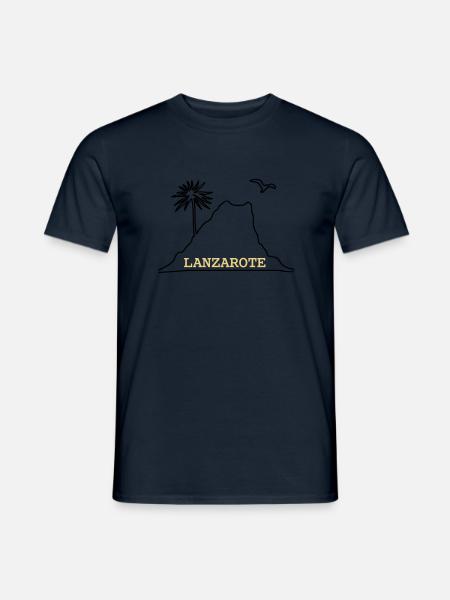 Lanzarote-Vulkan-Palme - Männer T-Shirt - Navy
