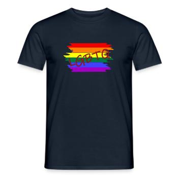 LGBTQ Gay Pride CSD - Männer T-Shirt - Navy - Vorne - AI Model Male 178 light (178cm)