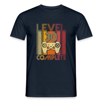30.Anniversaire niveau 30 Complete 30 ans cadeau - T-shirt homme - marine - Devant - AI Model Male 178 light (178cm)