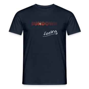 sundown feeling, Sonnenuntergang, sun, Sonne - Männer T-Shirt - Navy - Vorne - AI Model Male 178 light (178cm)