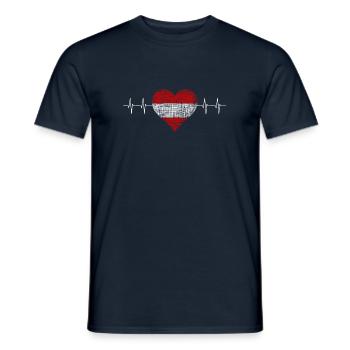 Österreich Herz Austria Herzschlag - Männer T-Shirt - Navy - Vorne - AI Model Male 178 light (178cm)