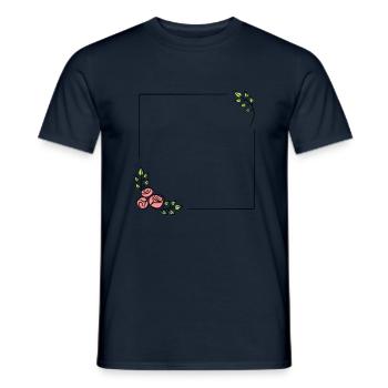 Design your own floral frame - Men's T-Shirt - navy - Front - AI Model Male 178 light (178cm)