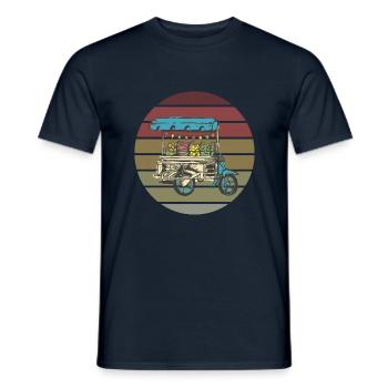 Street Food Moped Asia - Men's T-Shirt - navy - Front - AI Model Male 178 light (178cm)