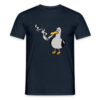 Kiffer Möwe Hanf rauchen - Männer T-Shirt - Navy - Vorne - AI Model Male 178 light (178cm)